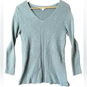 j jill Sweater S Teal Tunic Casual Preppy Coastal Career Office Beachy Lagenlook